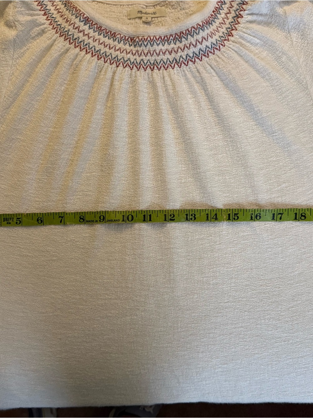 Madewell Smocked Neck Women's Top - Picture 4 of 7